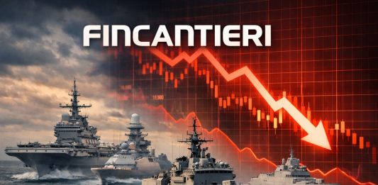 navi da guerra e logo Fincantieri
