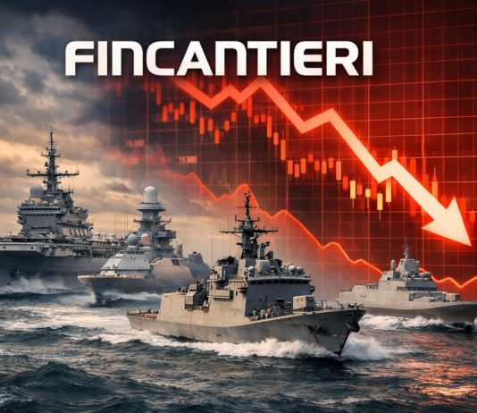navi da guerra e logo Fincantieri