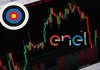 Azioni Enel: sei rossi consecutivi, come regolarsi in borsa? grafico a candele e logo Enel
