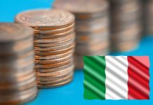 monete e bandiera Italia