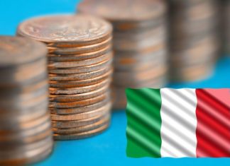 monete e bandiera Italia