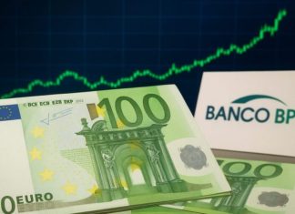 banconota da 100 euro e grafico al rialzo