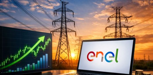 tralicci energia e grafico di borsa