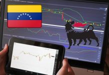 chart di trading e bandiera del Venezuela