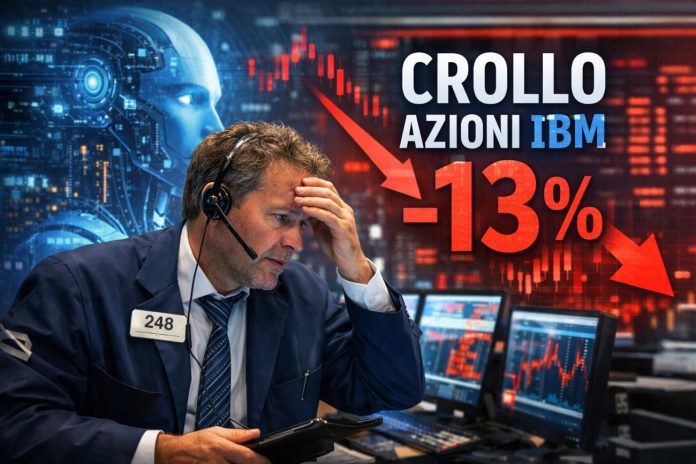 crollo IBM trader disperato per crollo IBM