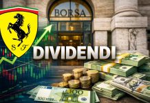 ingresso borsa di Milano e logo di Ferrari