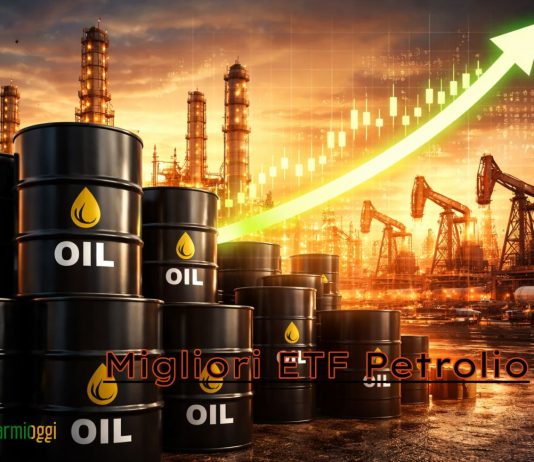 barili di petrolio e grafico al rialzo