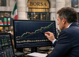 trader che analizza azioni italiane