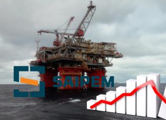 piattaforma petrolio e grafico di crollo