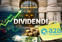 ingresso piazza affari con soldi a simboleggiare i dividendi