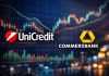OPS Unicredit su Commerzbank: concambio azioni, premi e impatto su dividendi grafico a candele