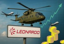 elicotteri droni e logo Leonardo