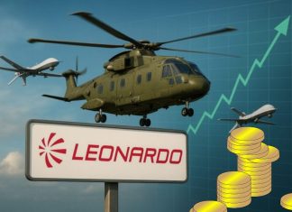 elicotteri droni e logo Leonardo