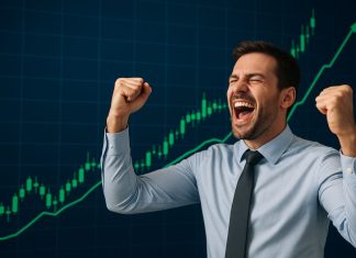 trader che esulta