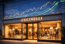 Azioni Cucinelli: come regolarsi dopo la trimestrale? boutique del lusso e grafico di borsa