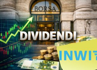 ingresso borsa con postit con logo Inwit