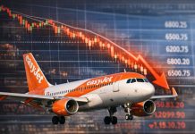 Crollo azioni EasyJet: quanto c’è da averne paura? crollo azioni e aereo EasyJet