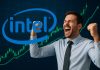 trader felice e logo Intel