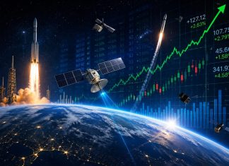 spazio e grafico di borsa