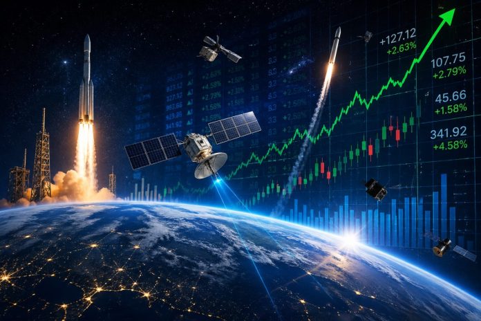 spazio e grafico di borsa