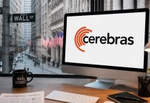 Cerebras su desktop e borsa Usa sullo sfondo