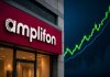 insegna di Amplifon e grafico al rialzo