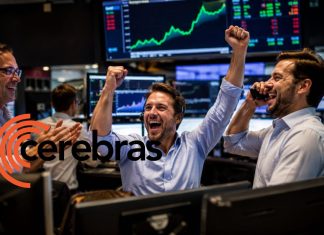 trader che esultano per IPO Cerebras