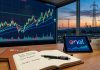 desktop con grafico e logo Enel su tablet