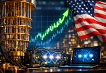 grafico borsa in rialzo e quantum computing