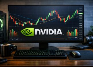 desktop con grafico a candele