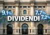 facciata della borsa di Milano e percentuali