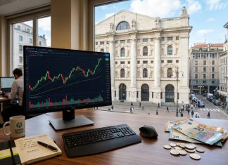 facciata borsa di Milano e soldi