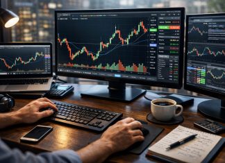 trader in azione su frame giornaliero
