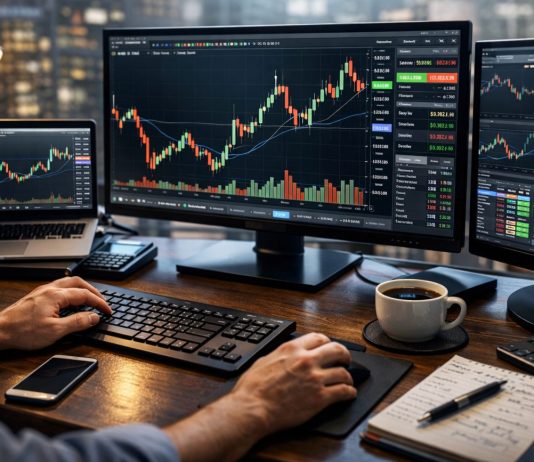 trader in azione su frame giornaliero