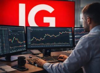 trader e sullo sfondo broker IG