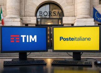 desktop con loghi Poste e TIM