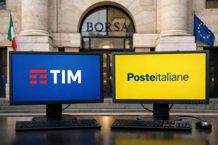TIM e Poste Italiane desktop con loghi Poste e TIM