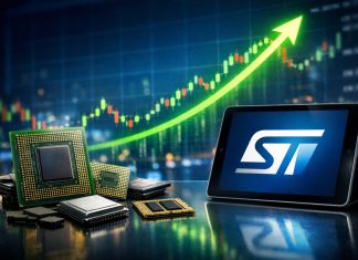 logo STM su tablet e chips