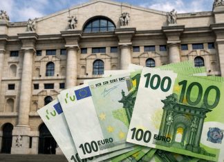 facciata borsa di Milano e banconote