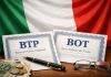 bandiera Italia e BOT e BTP