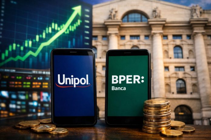 unipol e bper smartphone con loghi Unipol e BPER