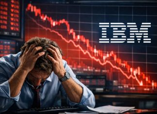 trader disperato per crollo IBM