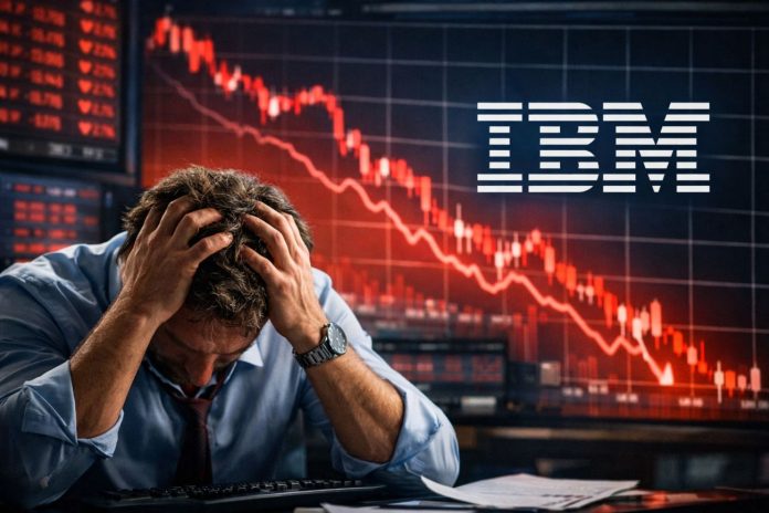 crollo IBM trader disperato per crollo IBM