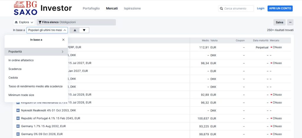 BG SAXO Investor per bond
