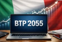 bandiera Italia e laptop con BTP