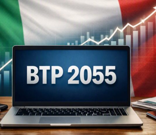 bandiera Italia e laptop con BTP