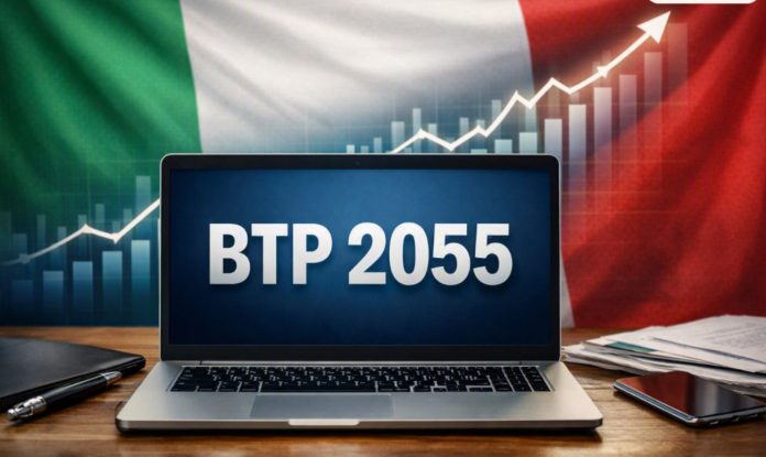 bandiera Italia e laptop con BTP