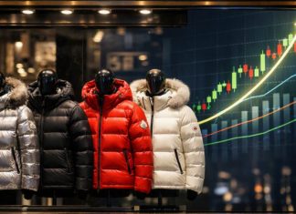 piumini con grafico di borsa