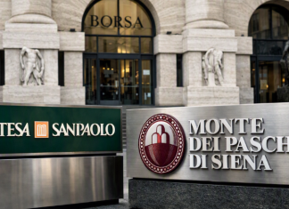 sede borsa con loghi delle due banche