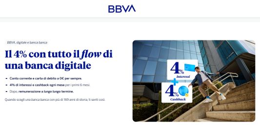 conto bbva al 4% per 6 mesi nuova offerta